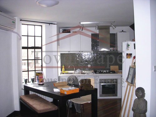 bright flat with terrace 2 Level lane house with roof terrace in center of Shanghai