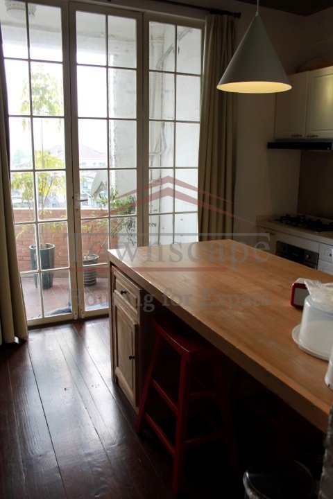 apartment in shanghai Brilliant renovated 3 BR Apt with great terrace Changshu Rd 1&7