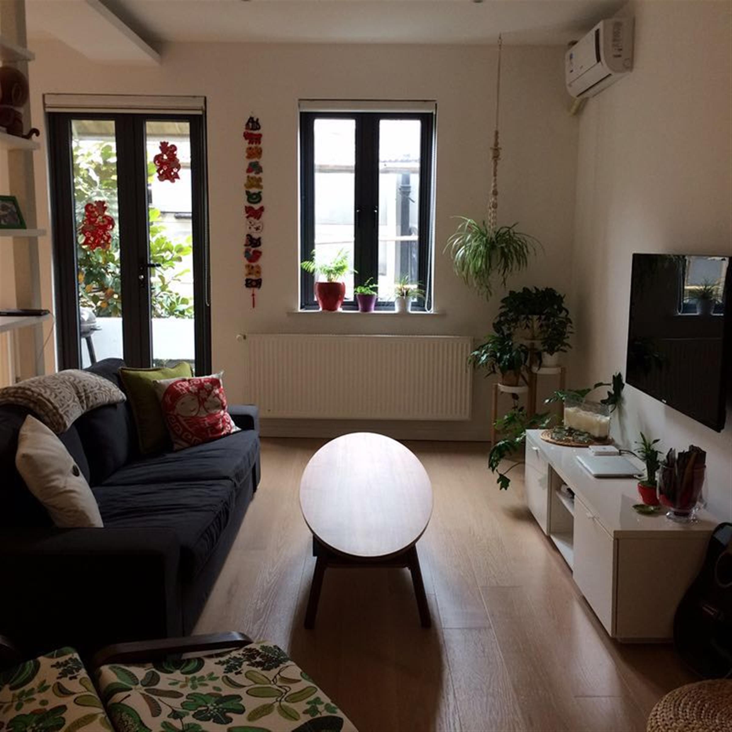 Open Living Room Bright Western-Style Spacious Lane House Duplex for Rent in Quiet FFC Shanghai