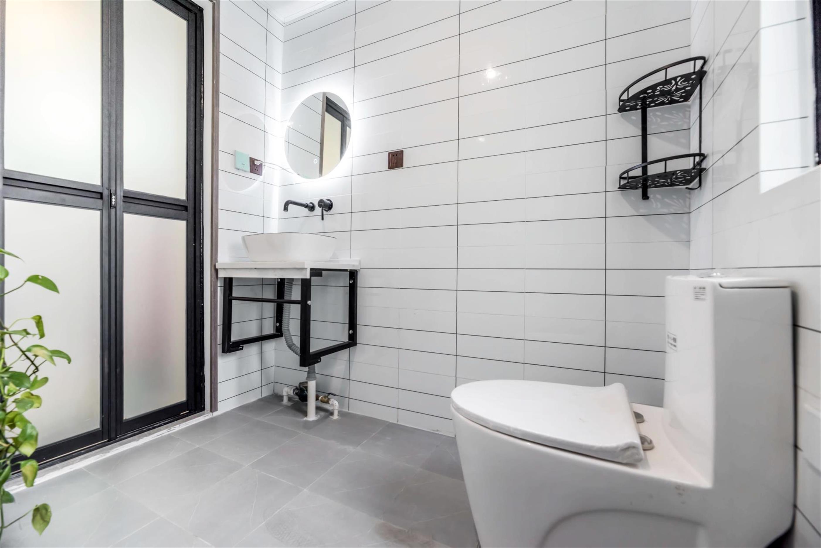 large bathroom Cozy Bright FFC 1BR Lane House Duplex w Terrace for Rent in Shanghai