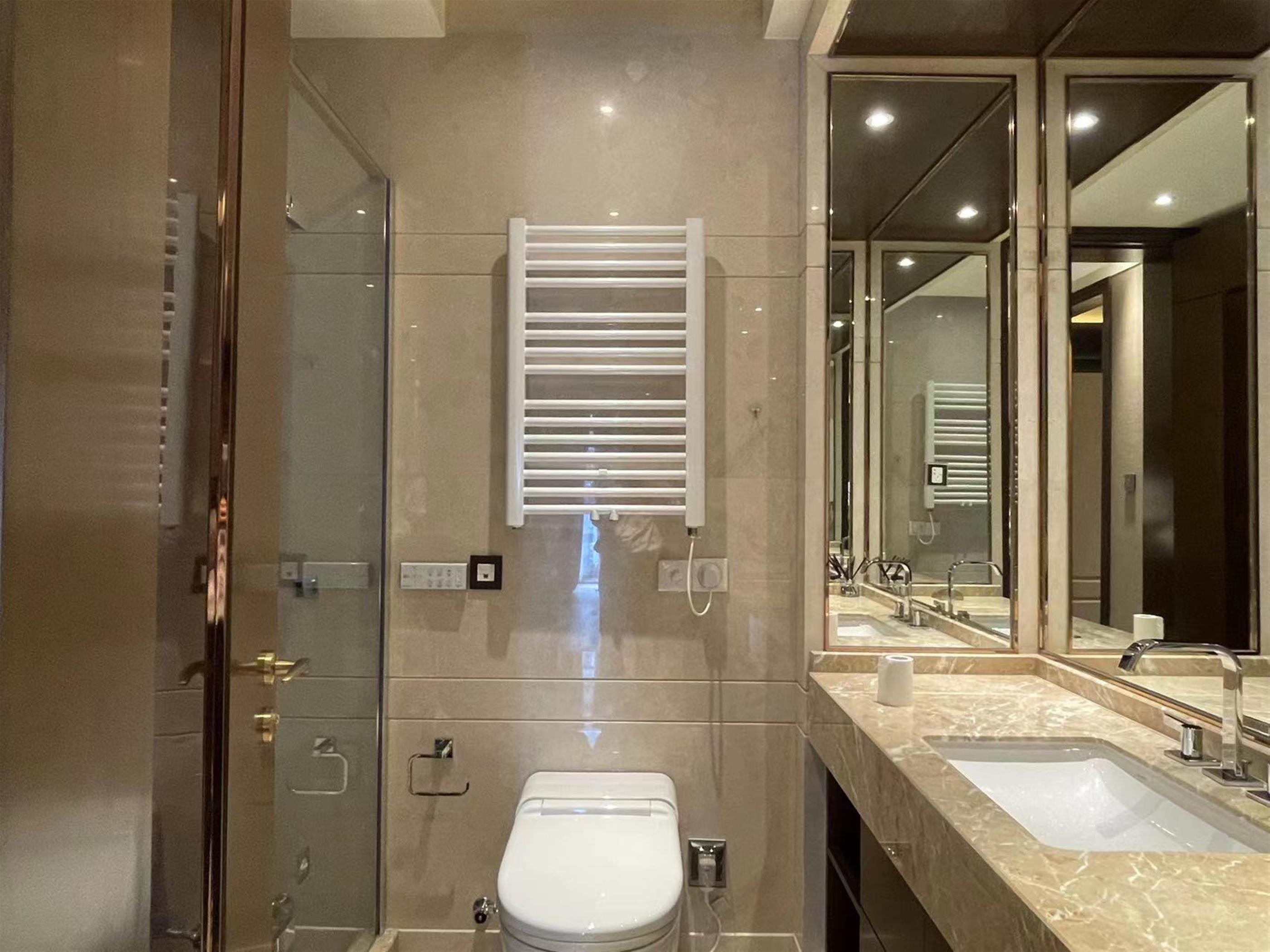 guest bathroom Deluxe Spacious Classic 3BR Apartment for Rent in Shanghai’s Xintiandi Neighborhood