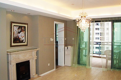 Living Room Luxurious 4BR apt with fireplace and balcony