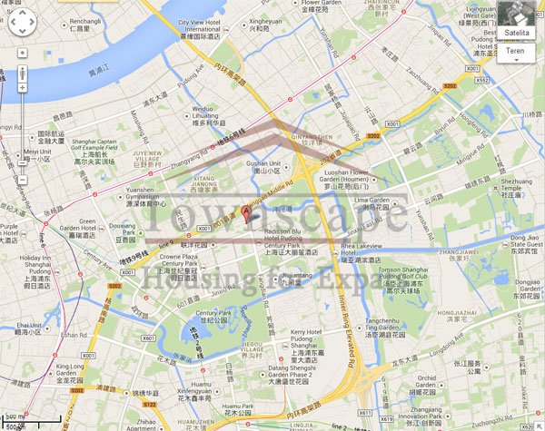 Map Big bright apartment in Pudong close to Century Park