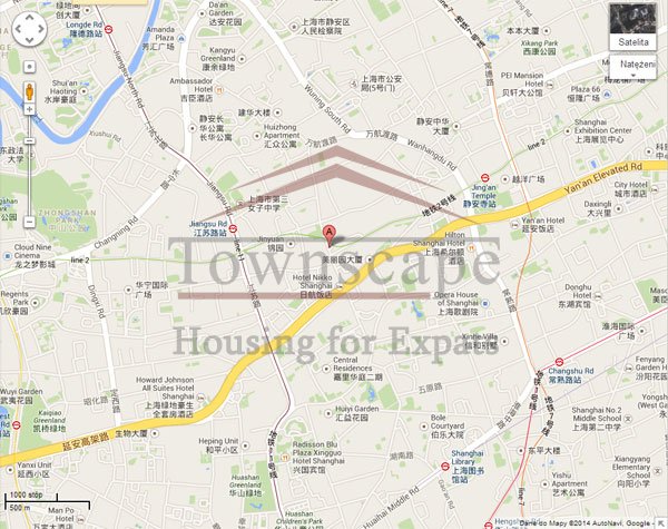 Map Merry Apartment Jingan Temple area with balcony