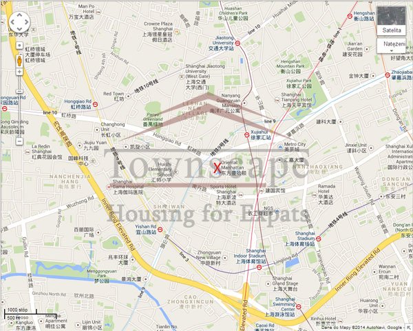 Map Oriental Manhattan Xuhui Apartment for Rent
