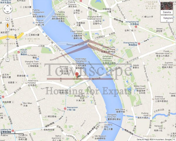 Map Bundside Garden apartment near Pudong and Huangpu