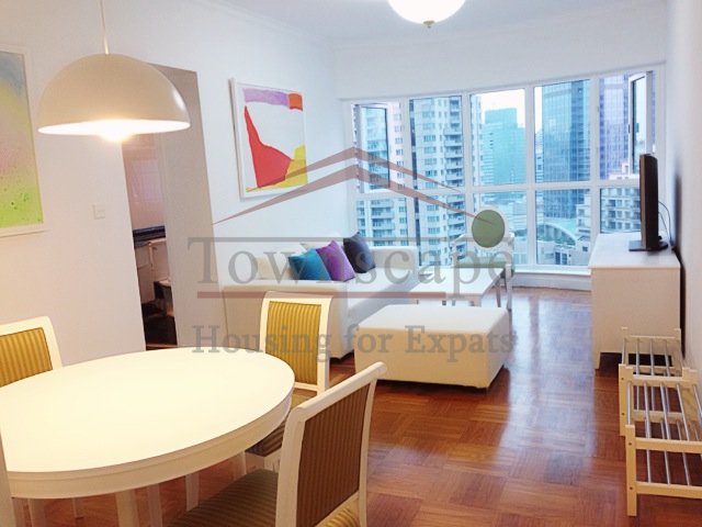 Livingroom Xujiahui apartment for rent near Franch Concession with city view