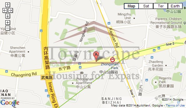 Map St Johnson apartment near Zhongshan Park