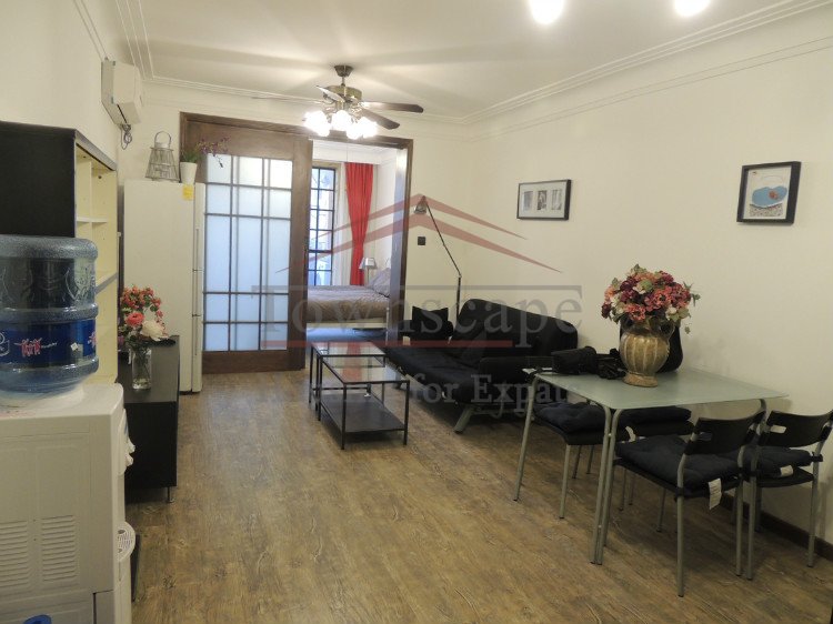 living in shanghai Bright 1 BR with terrace near Jingan Temple, line2