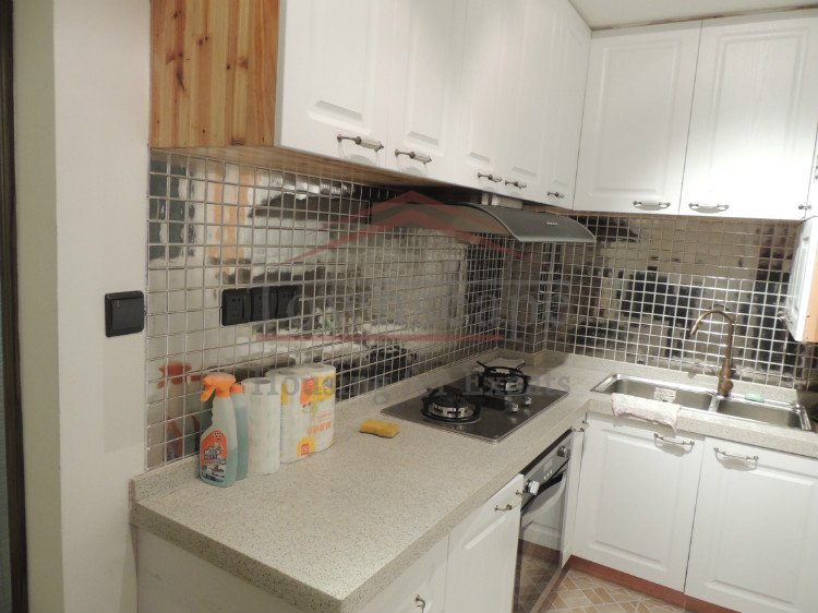 western kitchen with oven apartment Bright 1 BR with terrace near Jingan Temple, line2