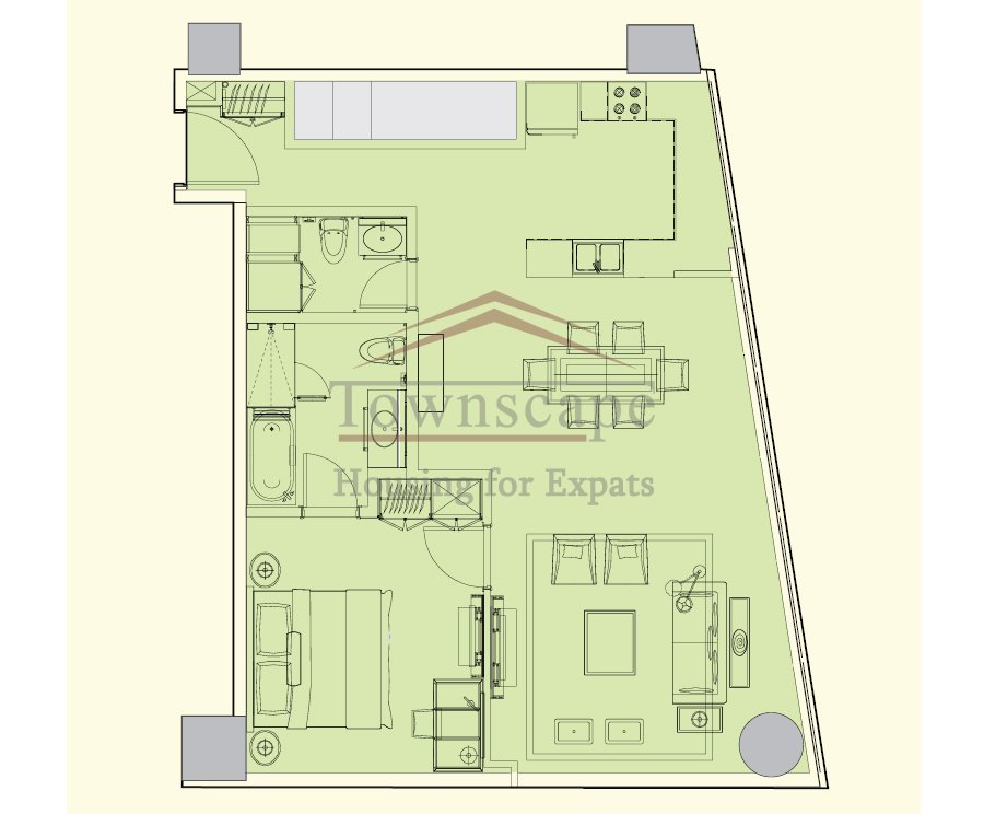 century park for rent 1 BR Kerry Parkside Residences for rent in Pudong