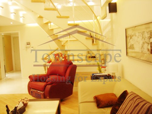 rental duplex shanghai duplex penthouse with terrace and jacuzzi in French concession for rent