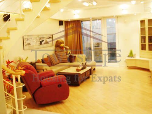  duplex penthouse with terrace and jacuzzi in French concession for rent