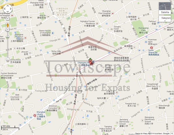 shanghai apartment rental Lane house with terrace perfectly located on Middle Huaihai Road