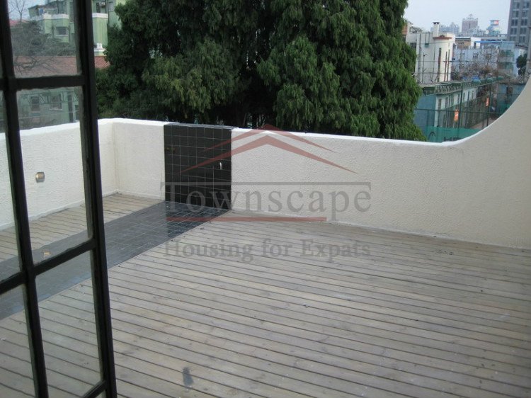 shanghai apartment rent Lane house with terrace perfectly located on Middle Huaihai Road