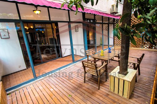 houses rent shanghai Lane house with terrace for rent on Changshu road in french concession