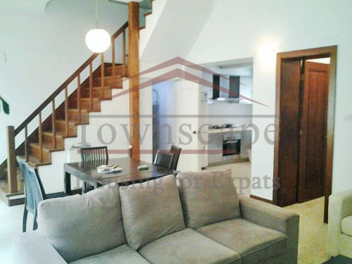 shanghai changshu road rent apartment 2 Level lane house with terrace and wall heating on changshu road rent in Shanghai
