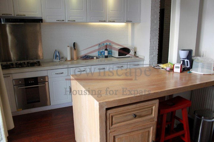 French concession apartment for rent shanghai Old apartment with terrace for rent on Changshou road