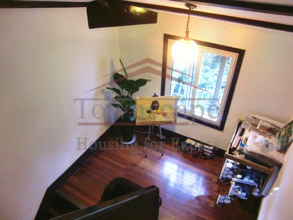 partially furnished house in french concession shanghai for rent 2 Level lane house with roof terrace in center of French Concession