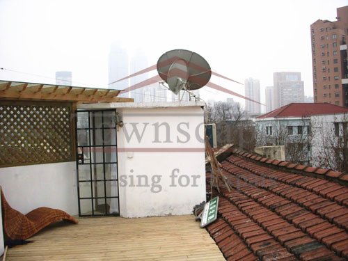 apartment with terrace rentals 2 Level lane house with roof terrace in center of Shanghai