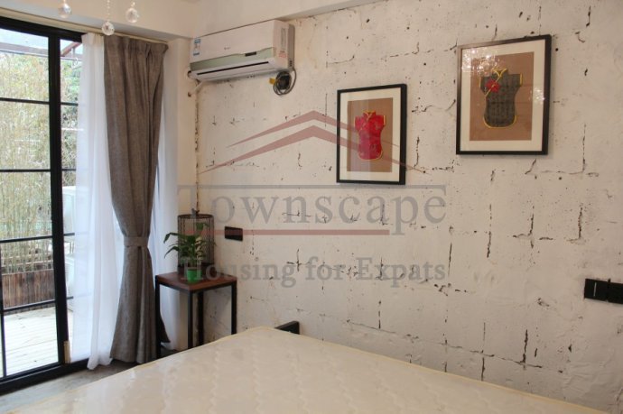 old apartment for rent with terrace in shanghai stylish apartment with garden on Changle road
