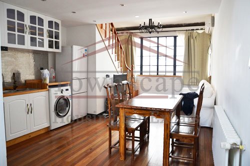 duplex shanghai apartment rent on south shanxi road 2 level renovated apartment with terrace and wall heating for rent on Shanxi road