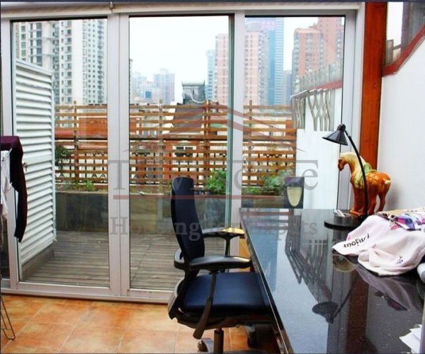 flat for rent in shanghai with terrace 2 level stylish apartment with terrace for rent