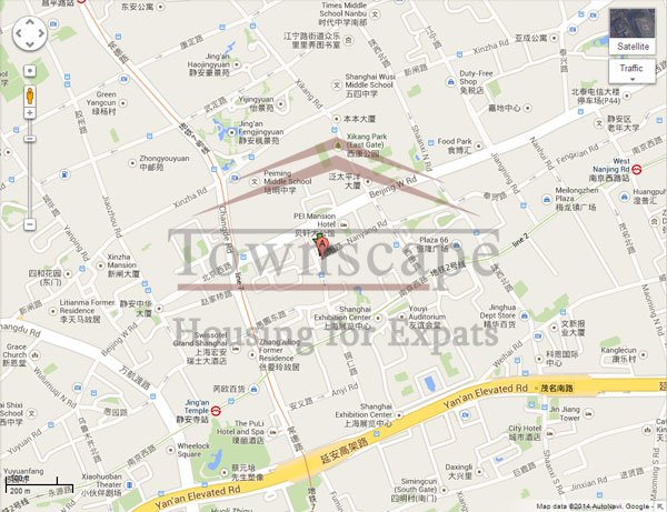 Nanjing road rent apartment Unfurnished apartment with terrace and wall heating in the middle of Shanghai
