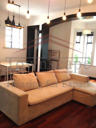former french concession rentals Wall heated apartment with garden near Middle Huaihai road