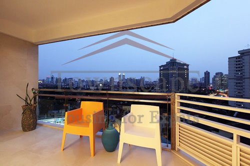 french concession rent in shanghai Luxury and bright apartment with balcony for rent in Central residence
