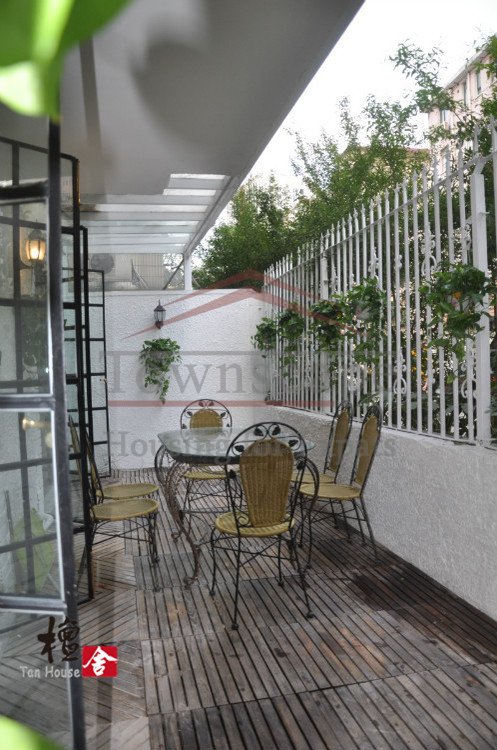terrace apartment rental shanghai Comfy apartment with private garden and floor heating system french concession
