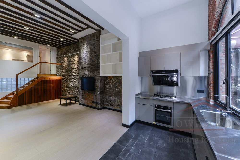 lane house with new kitchen in shanghai 2BR Lane House Apt w/ floor heating for rent at West Nanjing Road