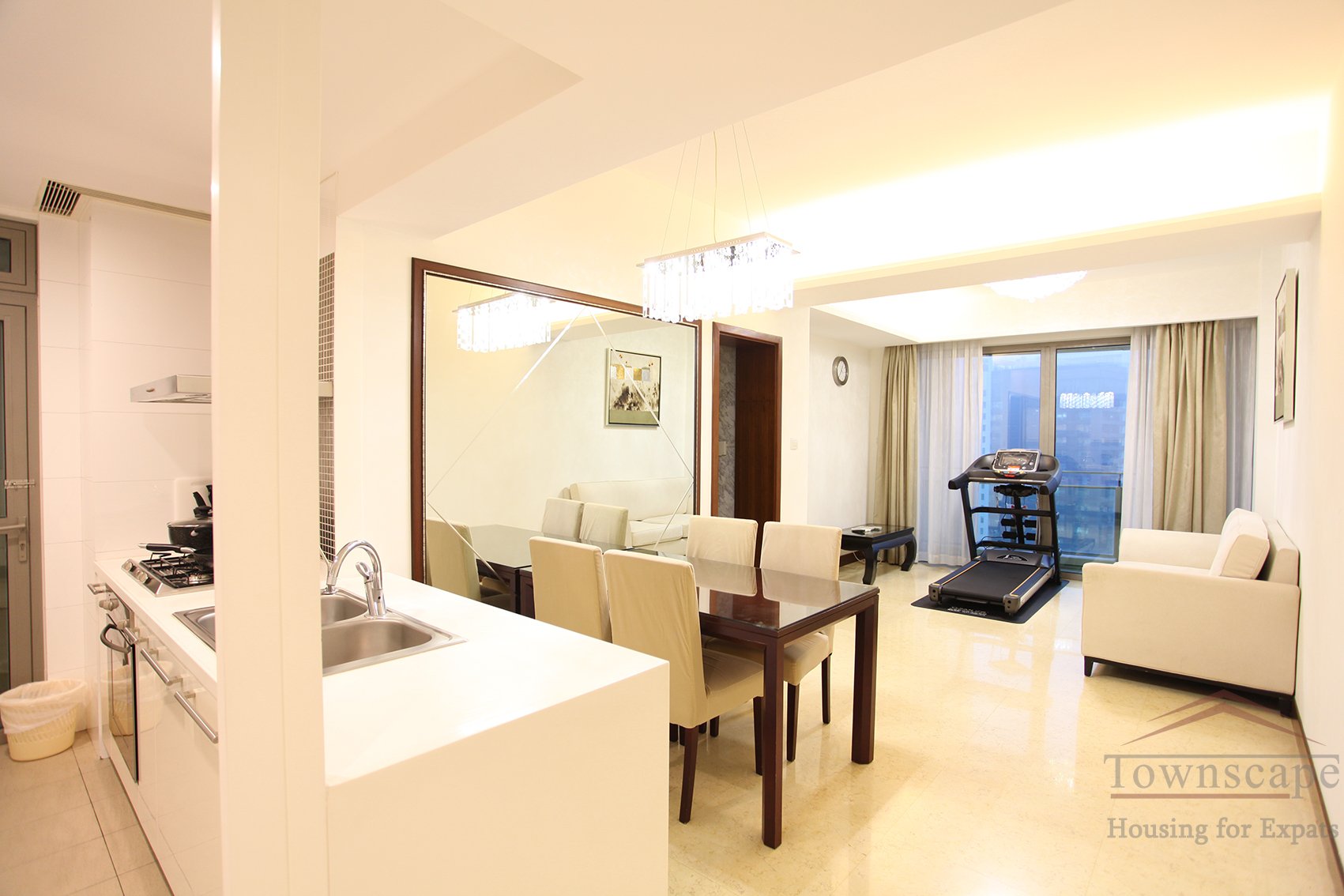 Shanghai apartments for rent Elegant 2BR Apartment for rent in Jingan Four Seasons above West Nanjing Rd