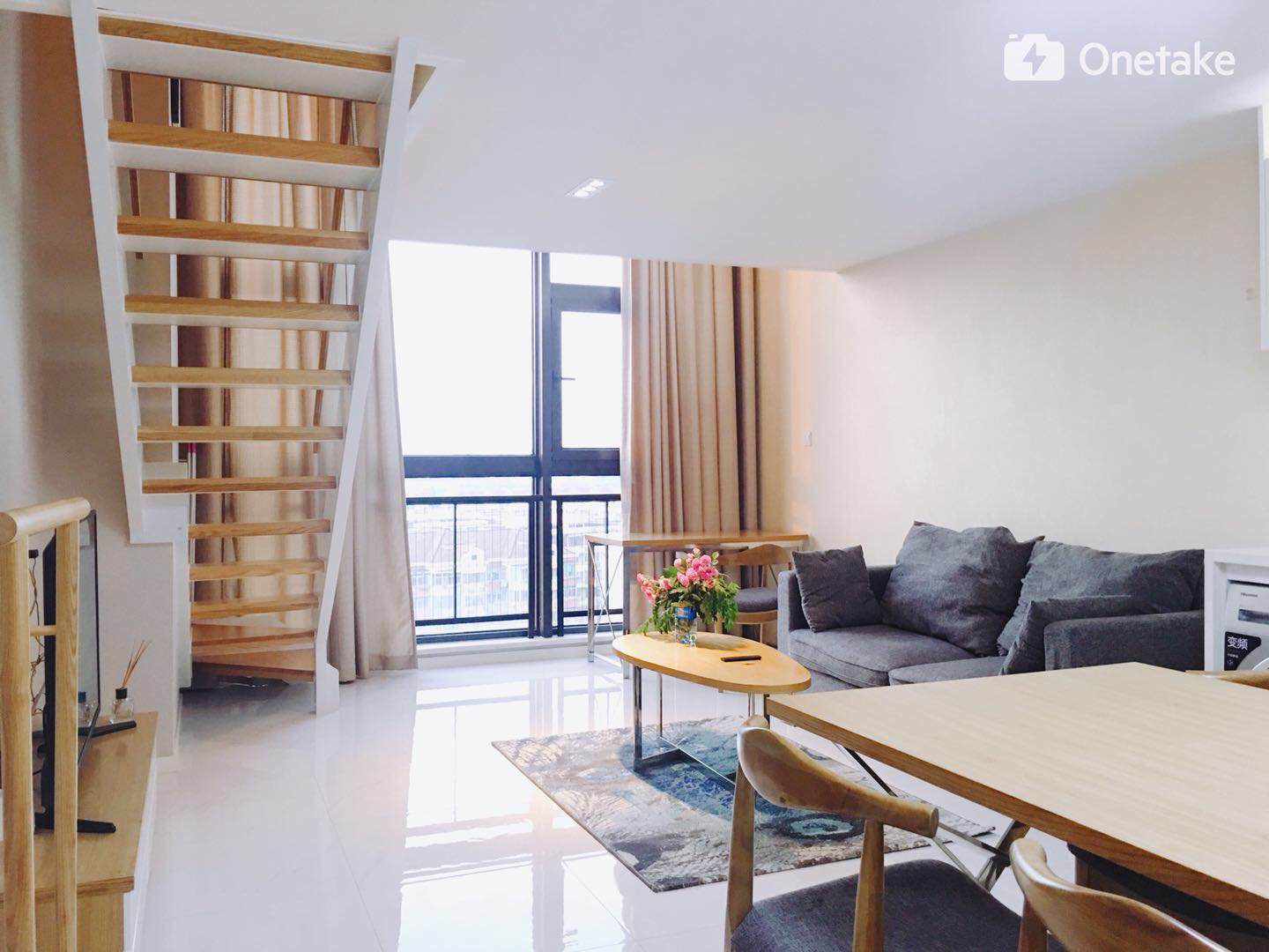  Modern 2BR Duplex in Putuo near Metro 3 and 4