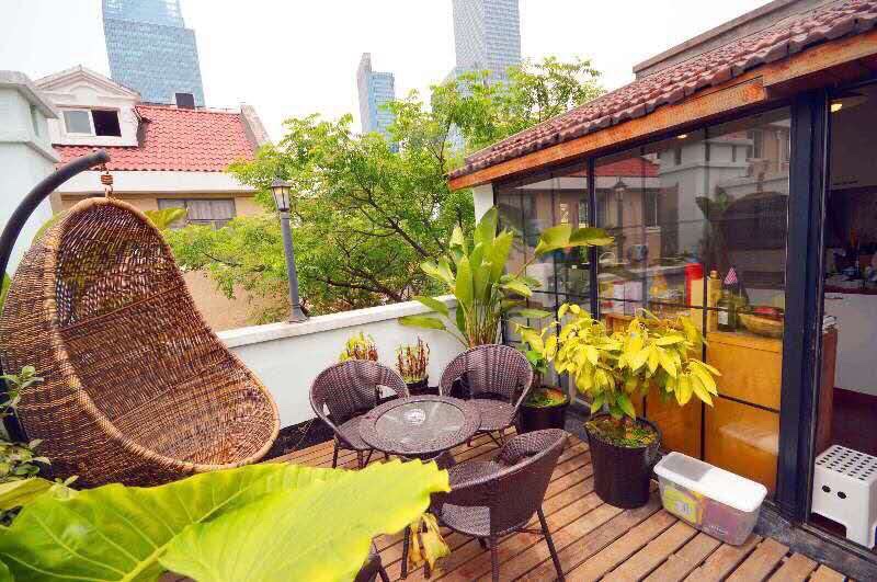 Furnished terrece Spacious FFC Lane House Apartment with Terrace for Rent in Shanghai