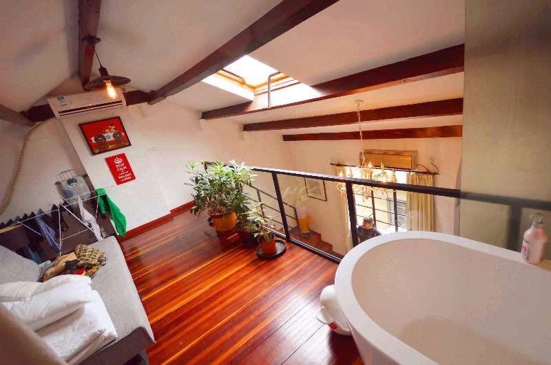 BR with tub/shower Spacious FFC Lane House Apartment with Terrace for Rent in Shanghai