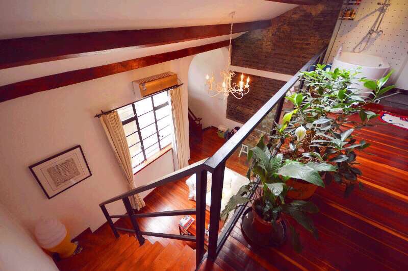 hard wood stairs Spacious FFC Lane House Apartment with Terrace for Rent in Shanghai