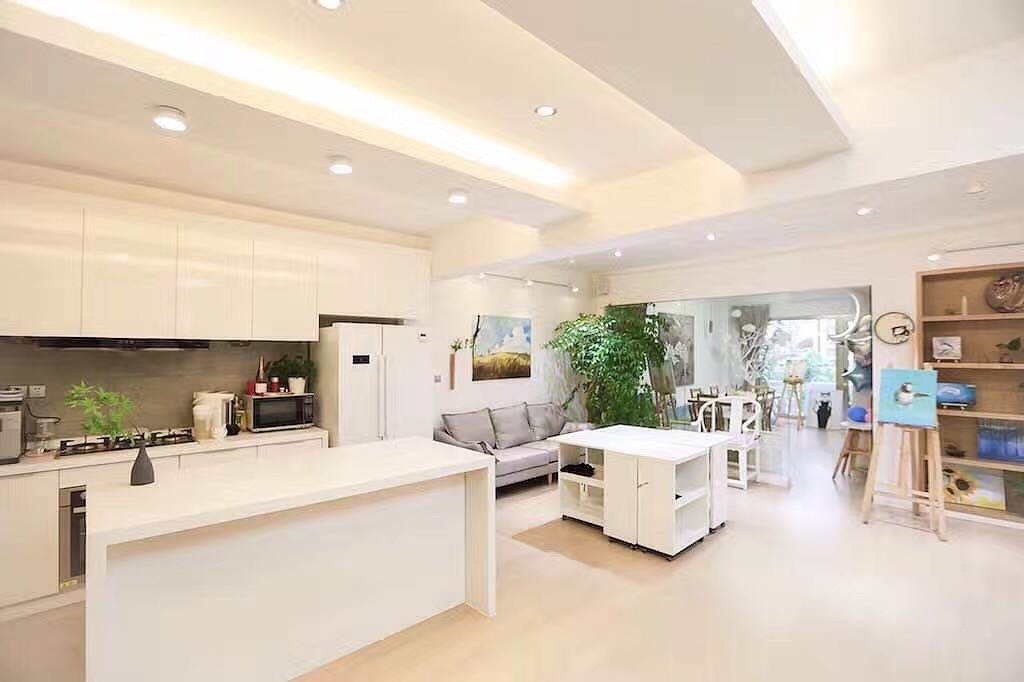 open kitchen island Large Ultra-modern FFC Apartment for Rent in Shanghai