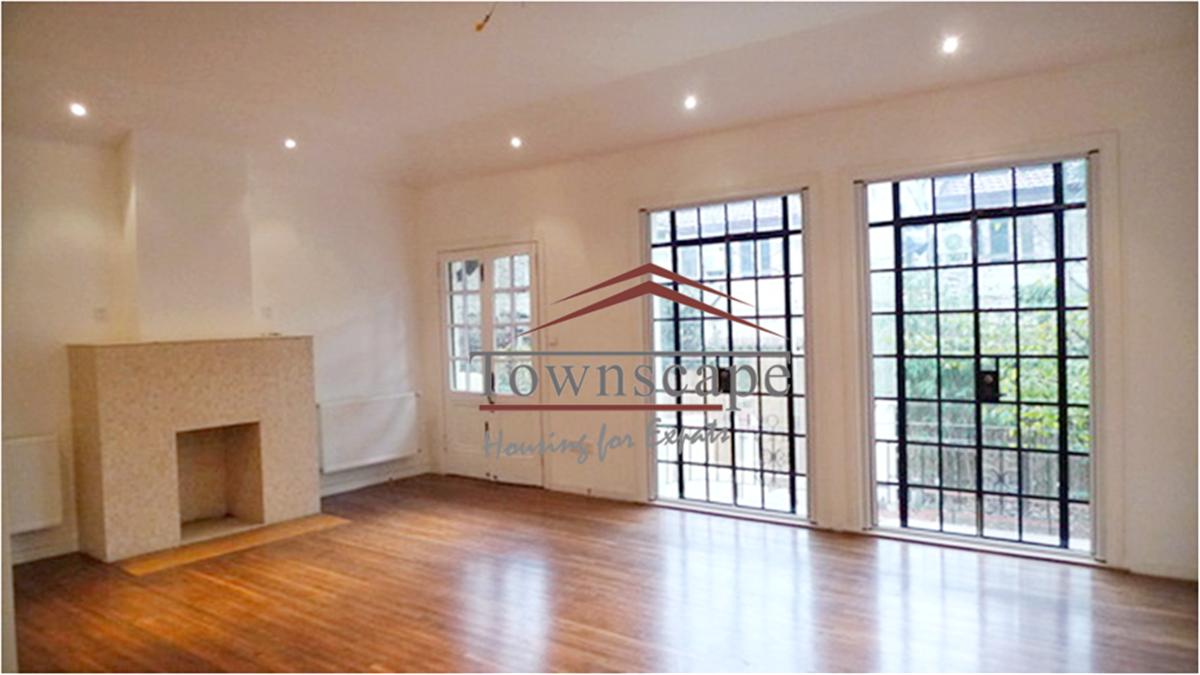 Fireplace 4F Historical FFC Lane House w Backyard in Shanghai for Rent