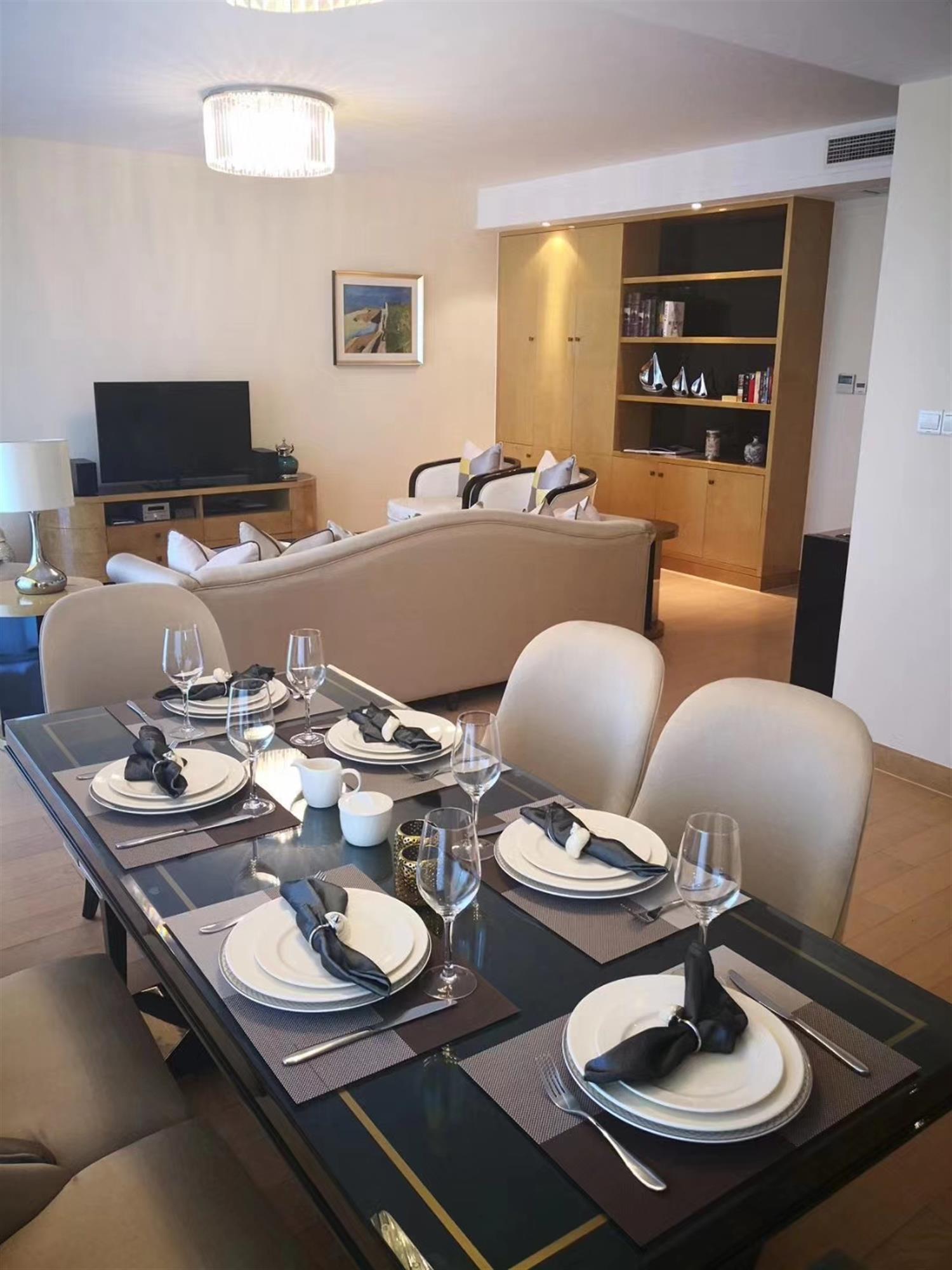 elegent dining area High-End Gubei Service Apartments Available in Shanghai