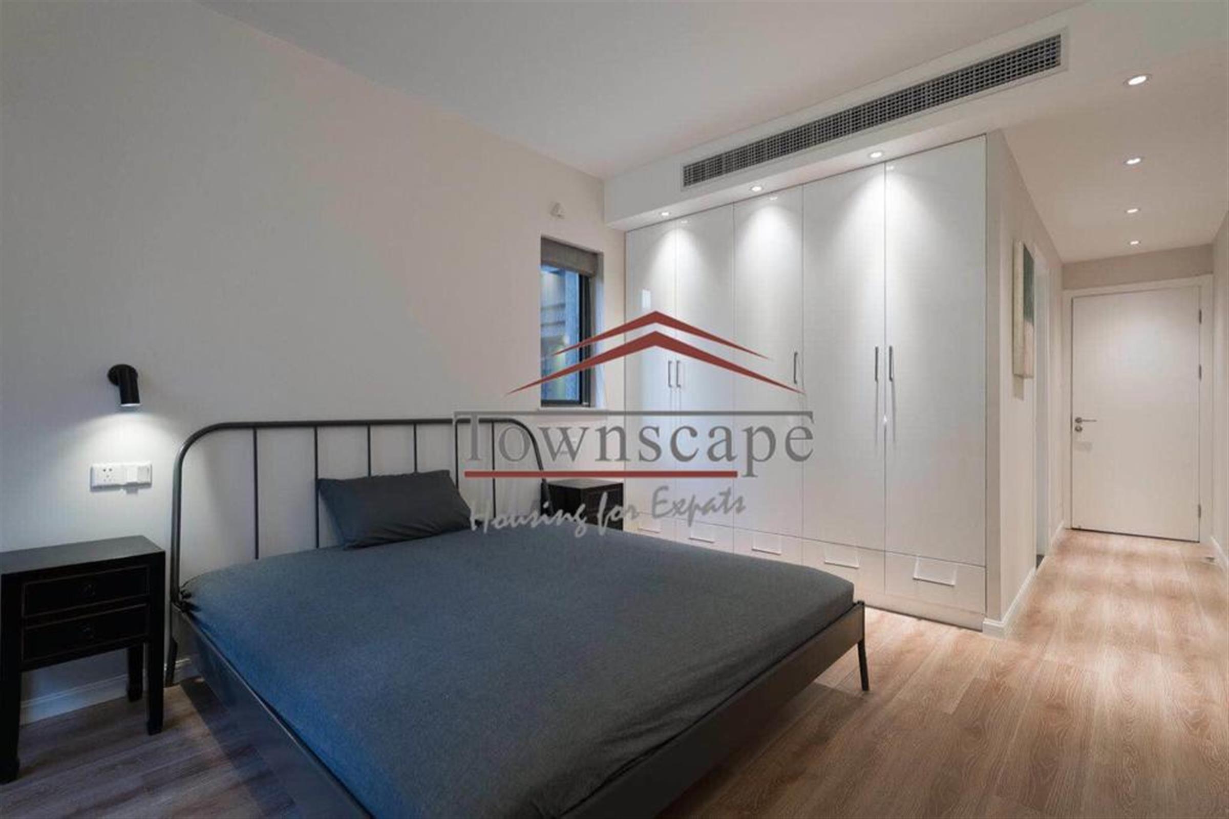 big bed Rare Downtown Jing’an 4BR apartment for Rent in Shanghai