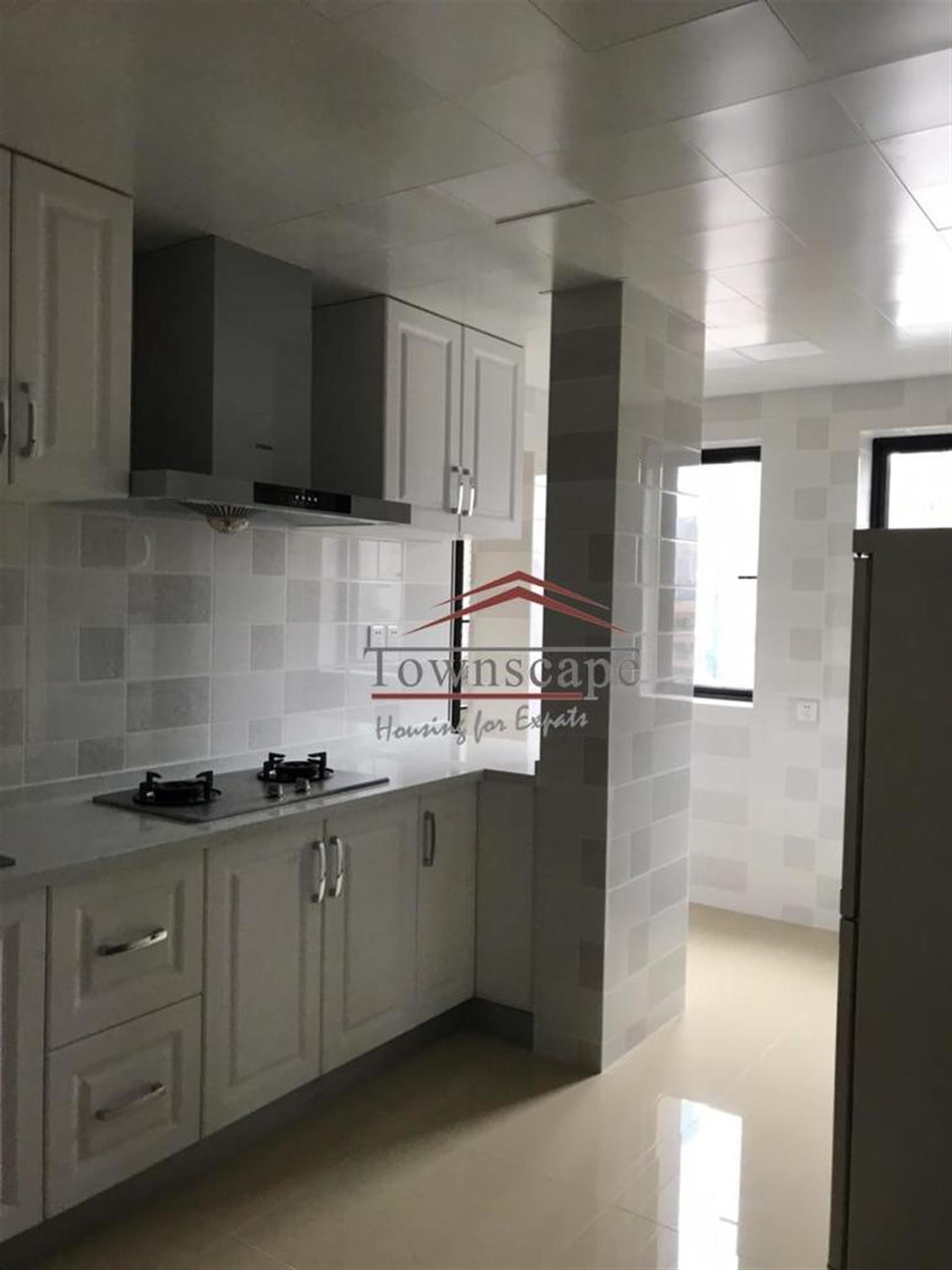 large kitchen Spacious Convenient Renovated FFC Apartment for Rent in Shanghai