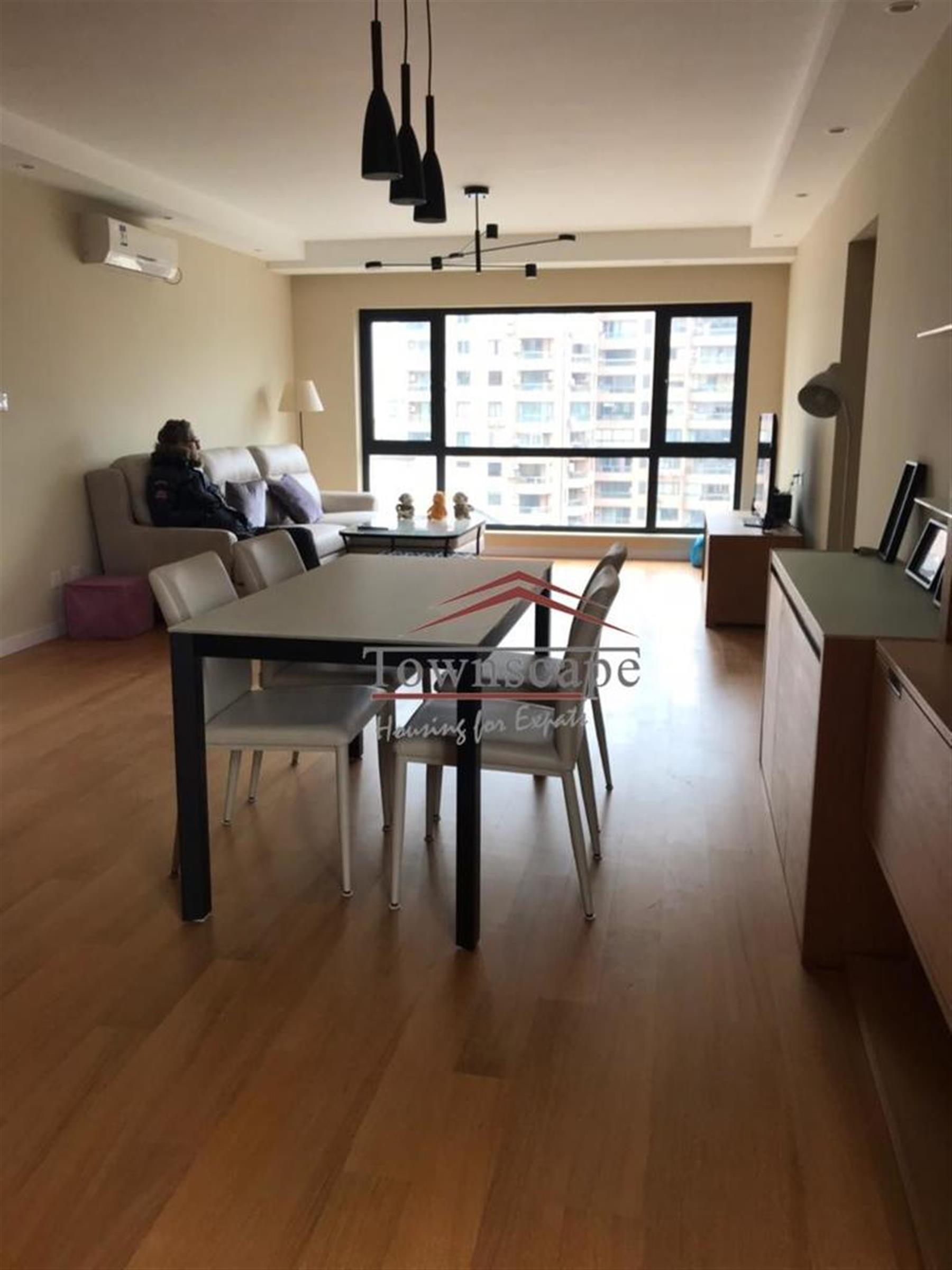 open living room Spacious Convenient Renovated FFC Apartment for Rent in Shanghai