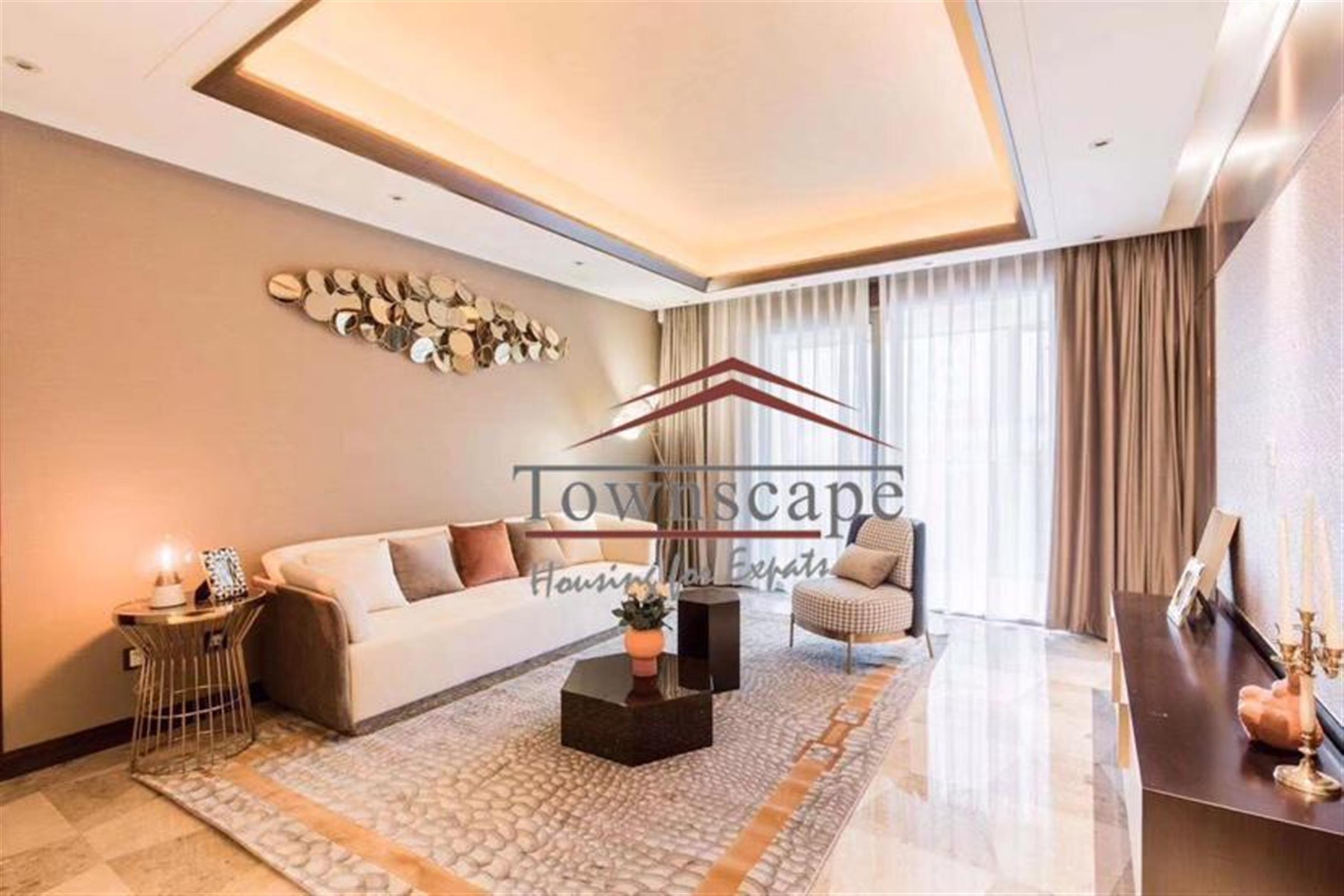 Open living room Luxury New Spacious Xintiandi Apartment for Rent in Shanghai
