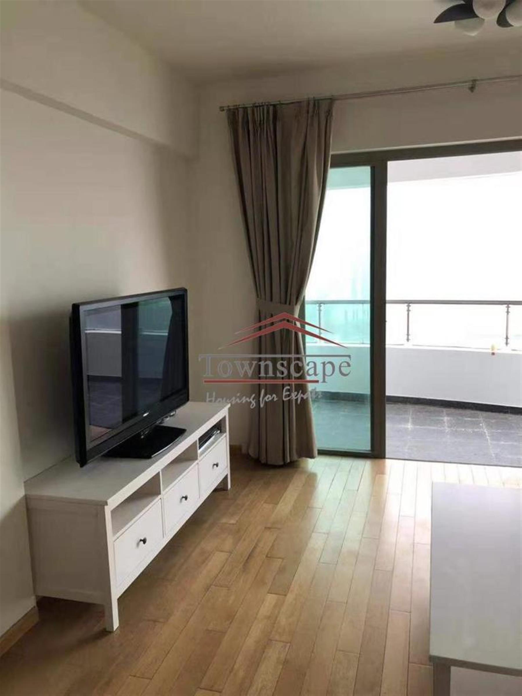 large balcony One Park Ave Jing’An Apartment for Rent in Shanghai