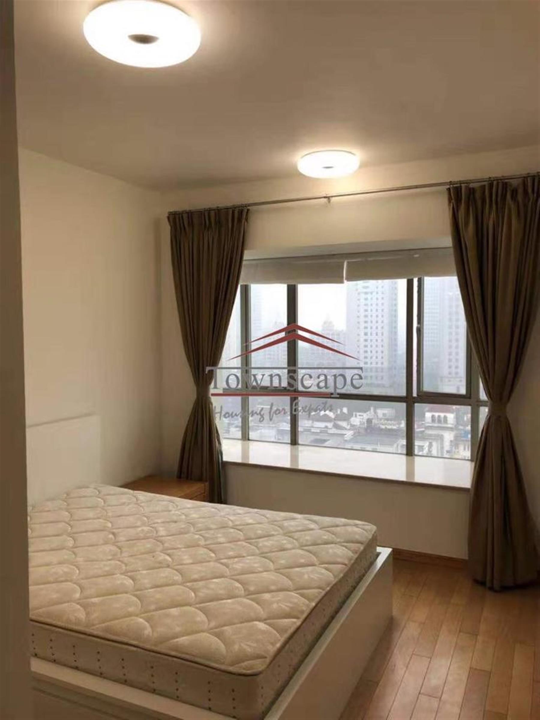 nice view from bedroom One Park Ave Jing’An Apartment for Rent in Shanghai