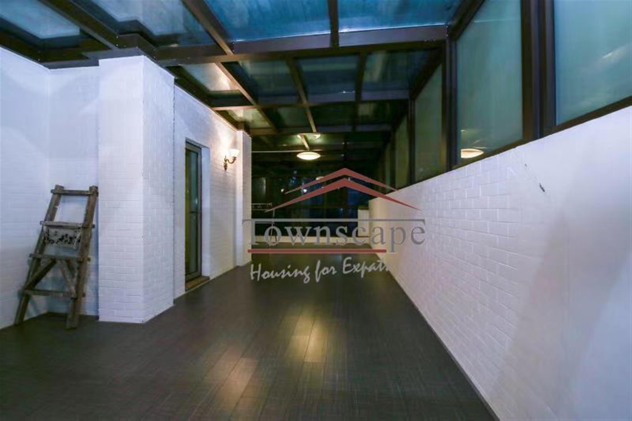glass sun room Comfy Renovated Seasons Villas for Rent in Pudong, Shanghai