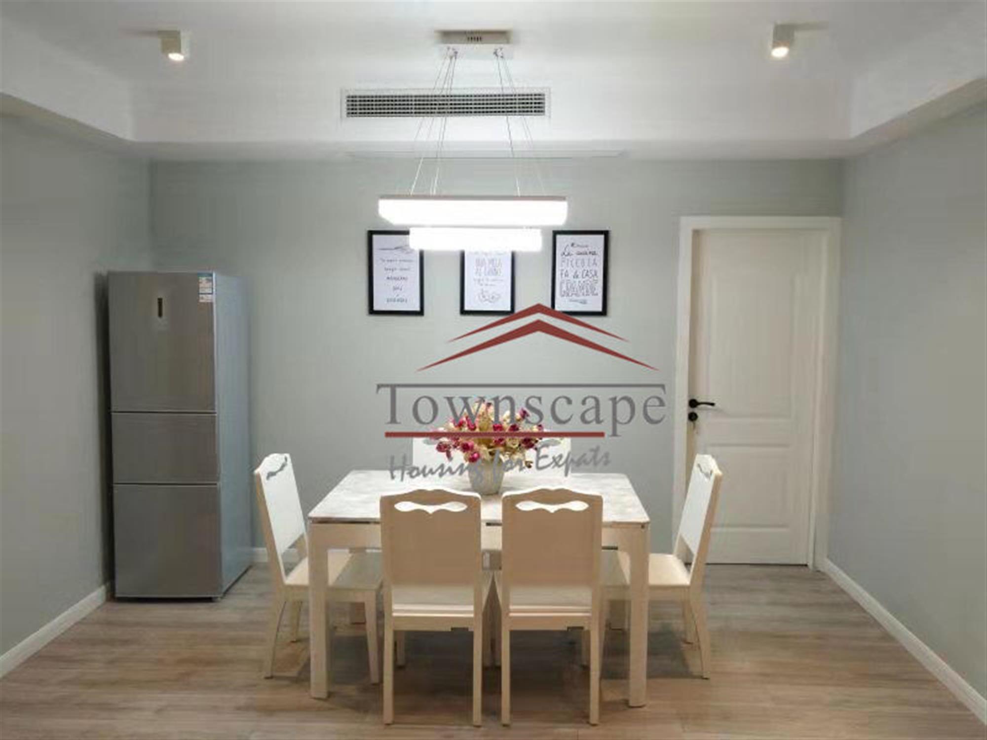 Dining Room Redecorated Spacious XTD Apartment for Rent in Shanghai