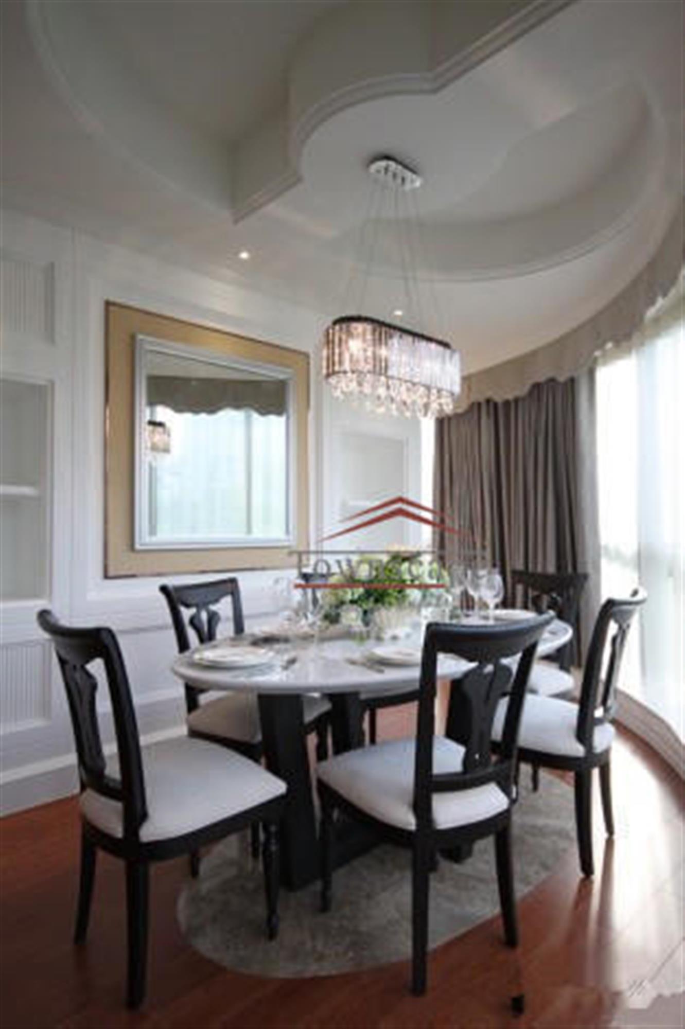 elegant dining area New LARGE LUX Hongqiao Apartment in Shanghai for Rent