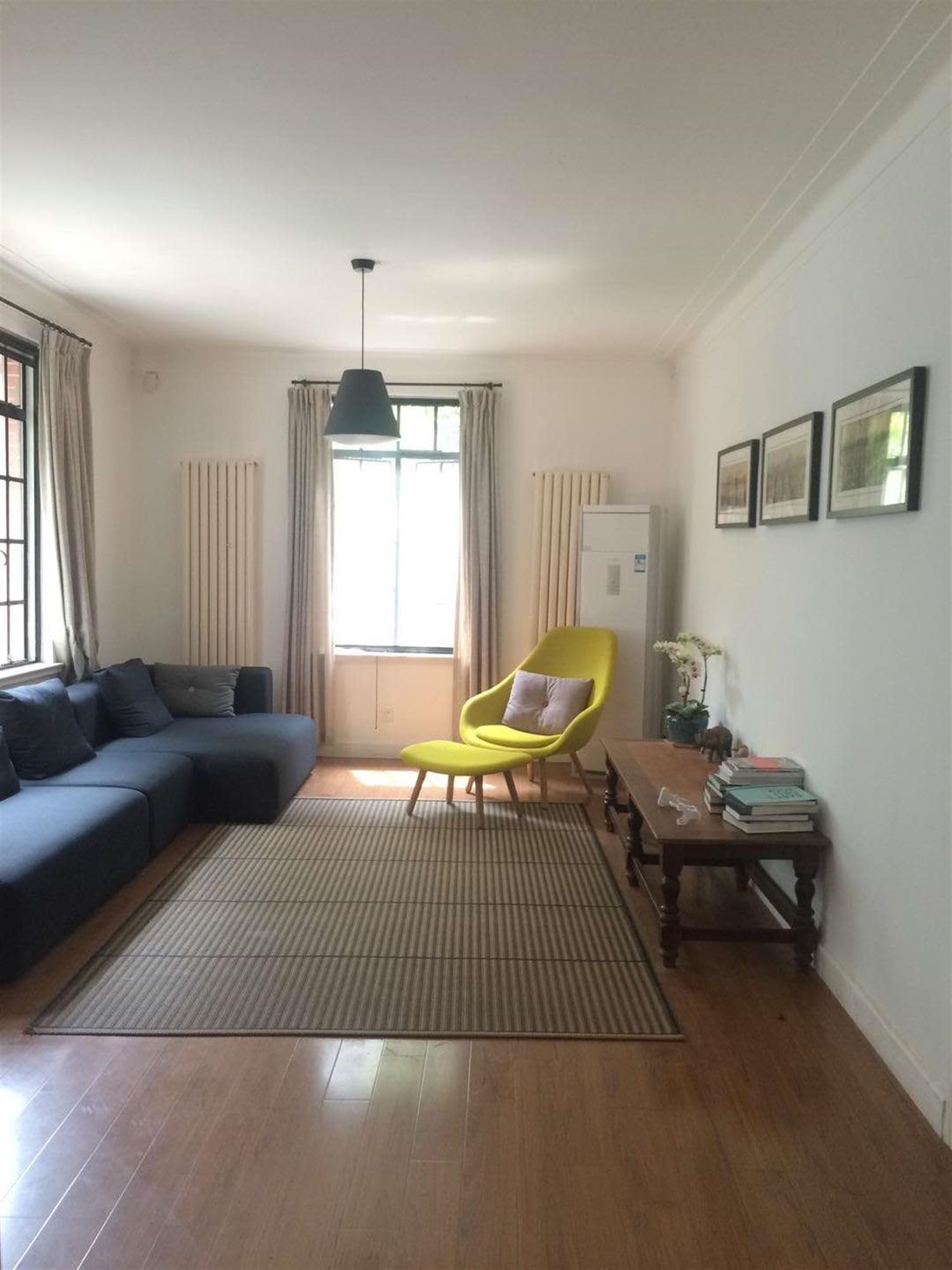 big livingroom Independent 3-Story House w Garden in Jing’an for Rent in Shanghai